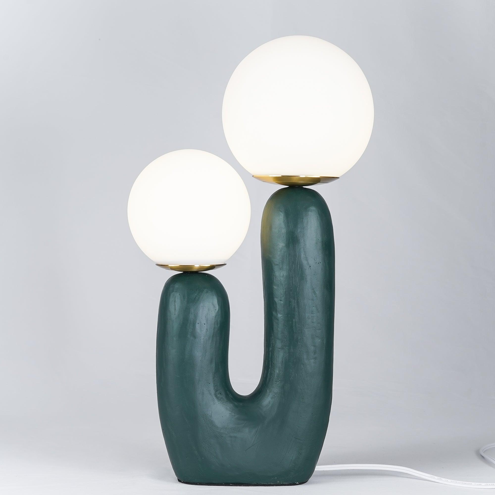 Tischlampe mit zwei Leuchtkugeln