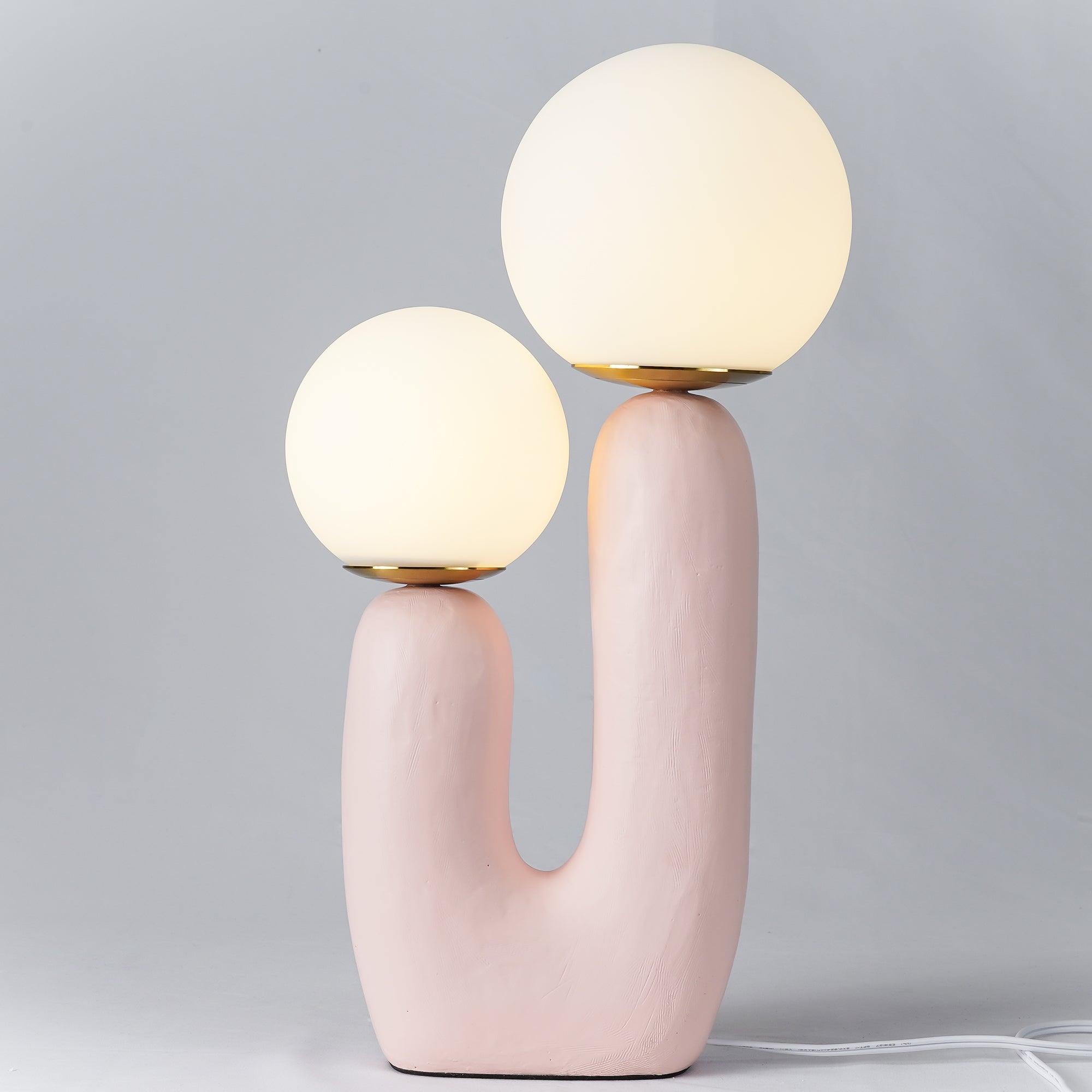 Tischlampe mit zwei Leuchtkugeln