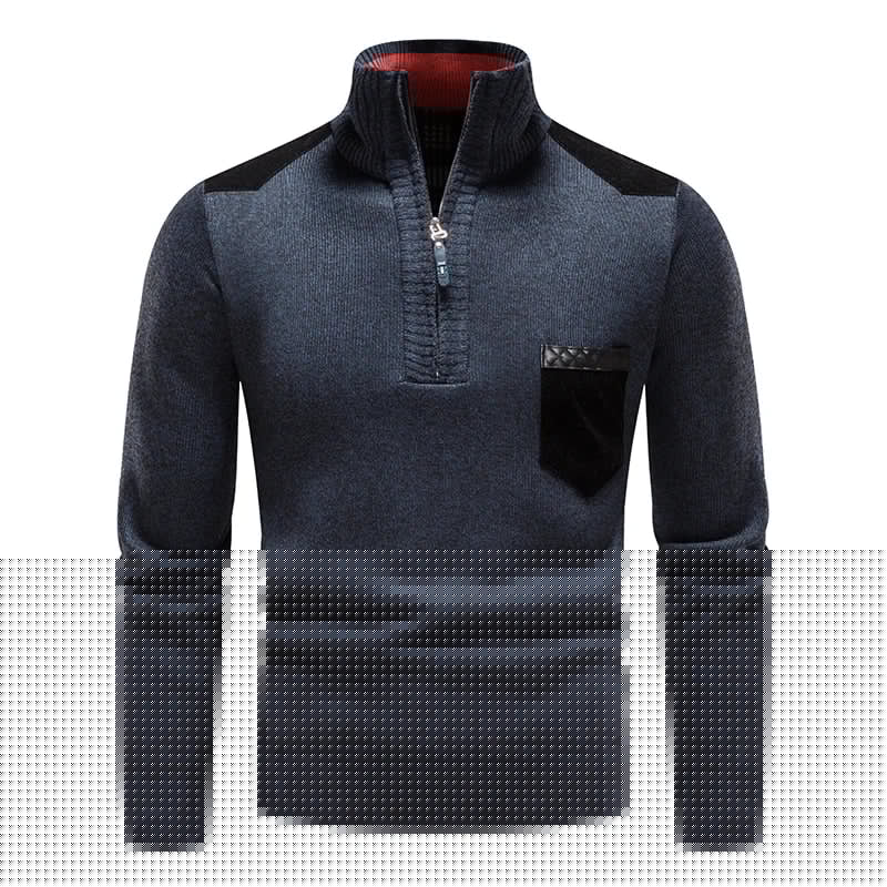 Herren Stehkragen Pullover | Halbzipp