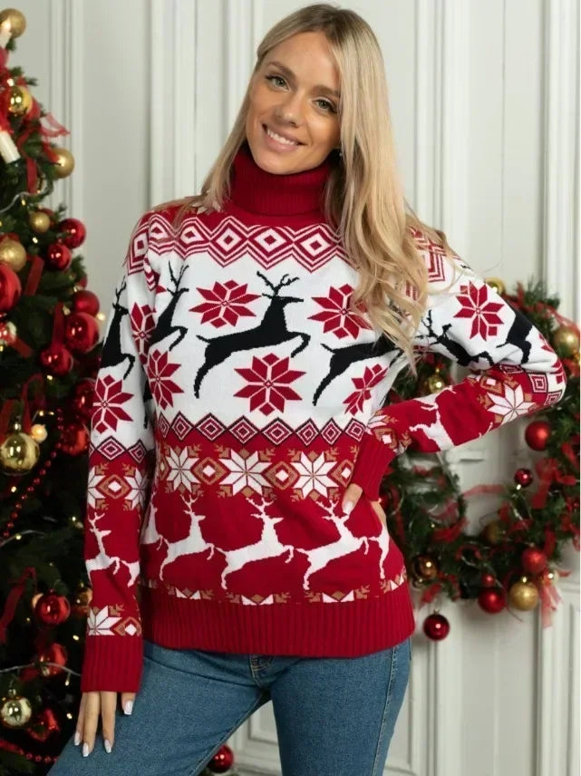 Herren Damen Weihnachts-Rollkragenpullover | Strick