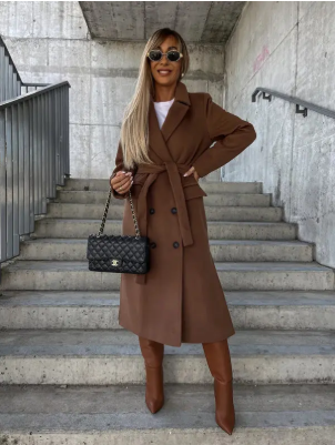 Damen Trenchcoat mit Gürtel | Lang