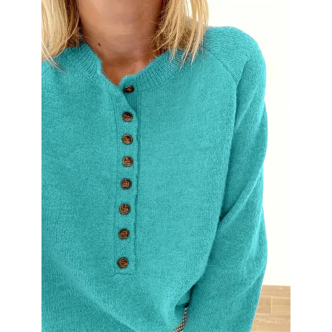 Damen Strickpullover mit Knopfleiste | Casual