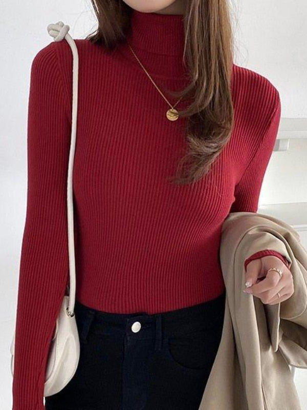 Damen Strickpullover mit Rollkragen | Langarm