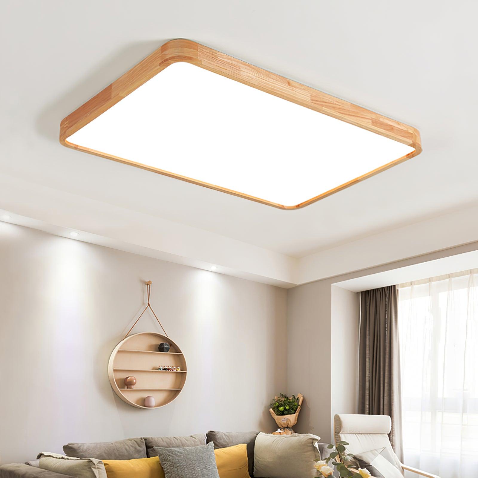 Deckenlampe | Geometrisches Design aus Holzoptik
