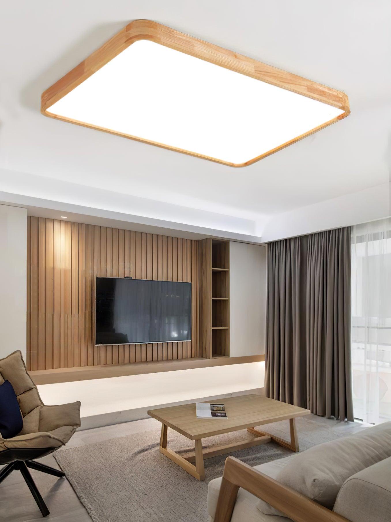 Deckenlampe | Geometrisches Design aus Holzoptik