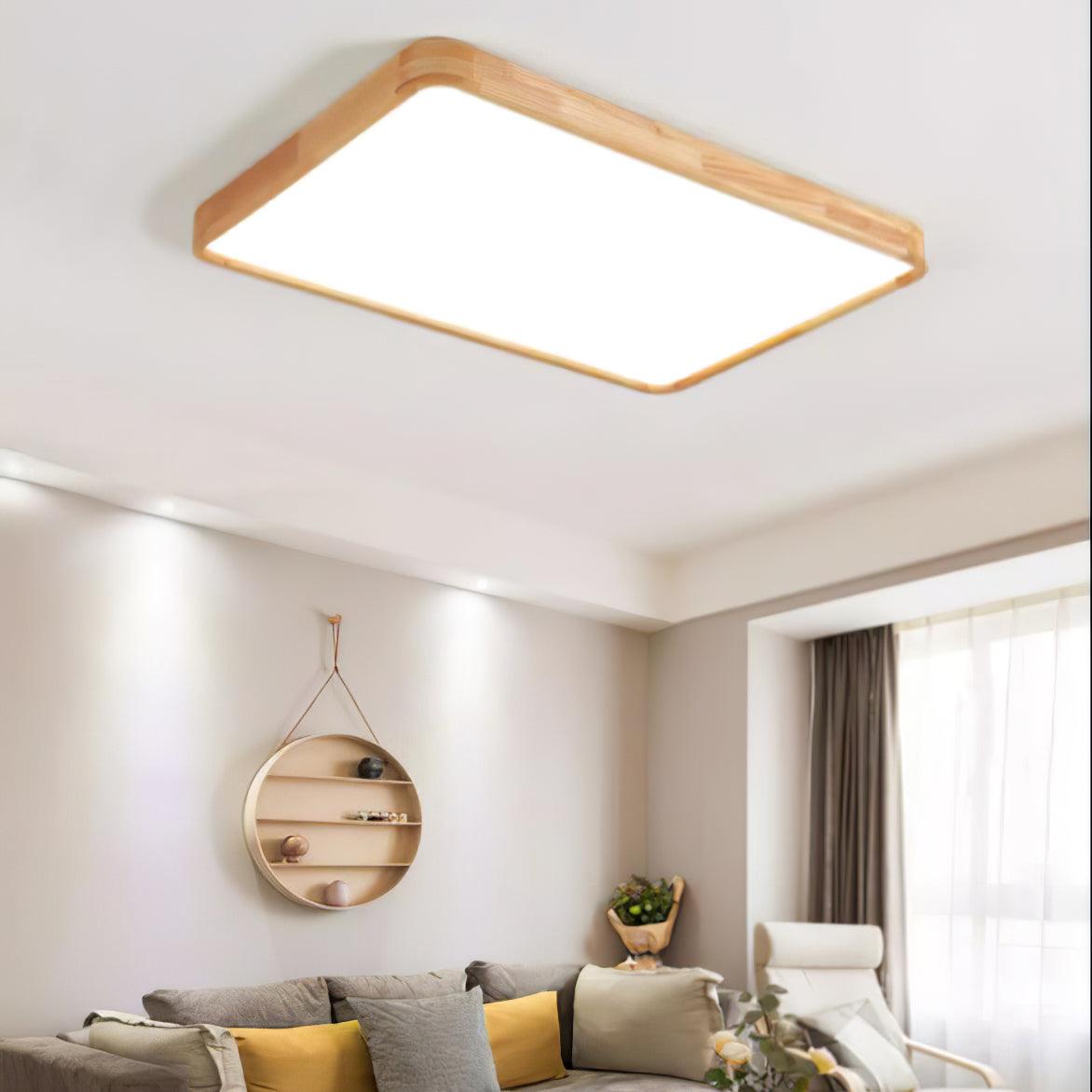 Deckenlampe | Geometrisches Design aus Holzoptik