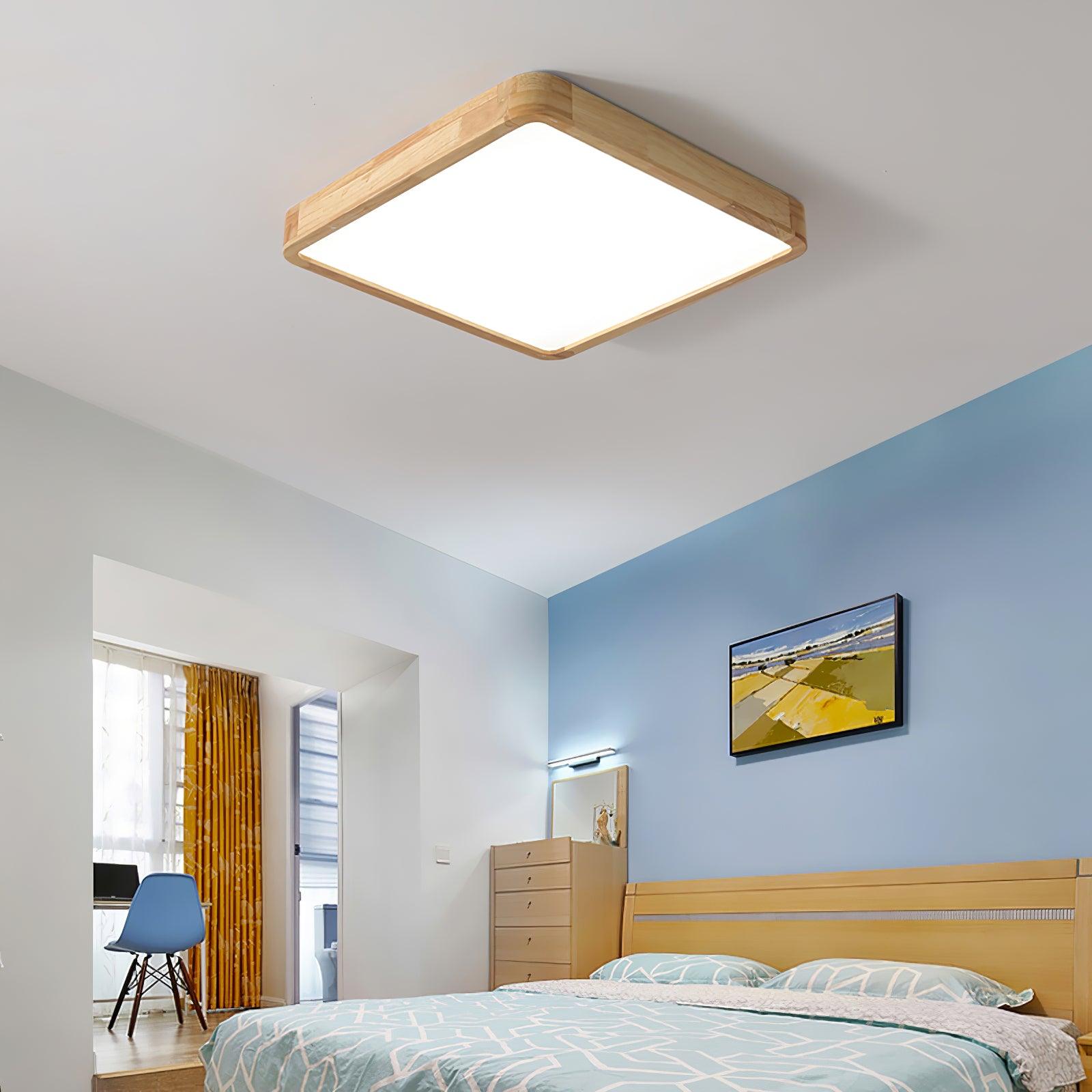 Deckenlampe | Geometrisches Design aus Holzoptik