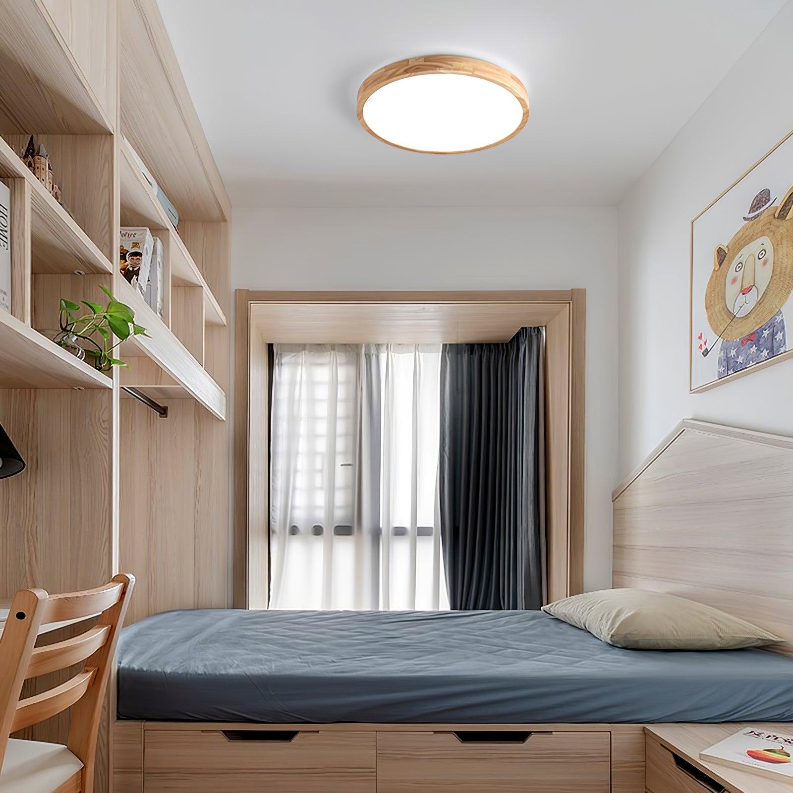 Deckenlampe | Geometrisches Design aus Holzoptik