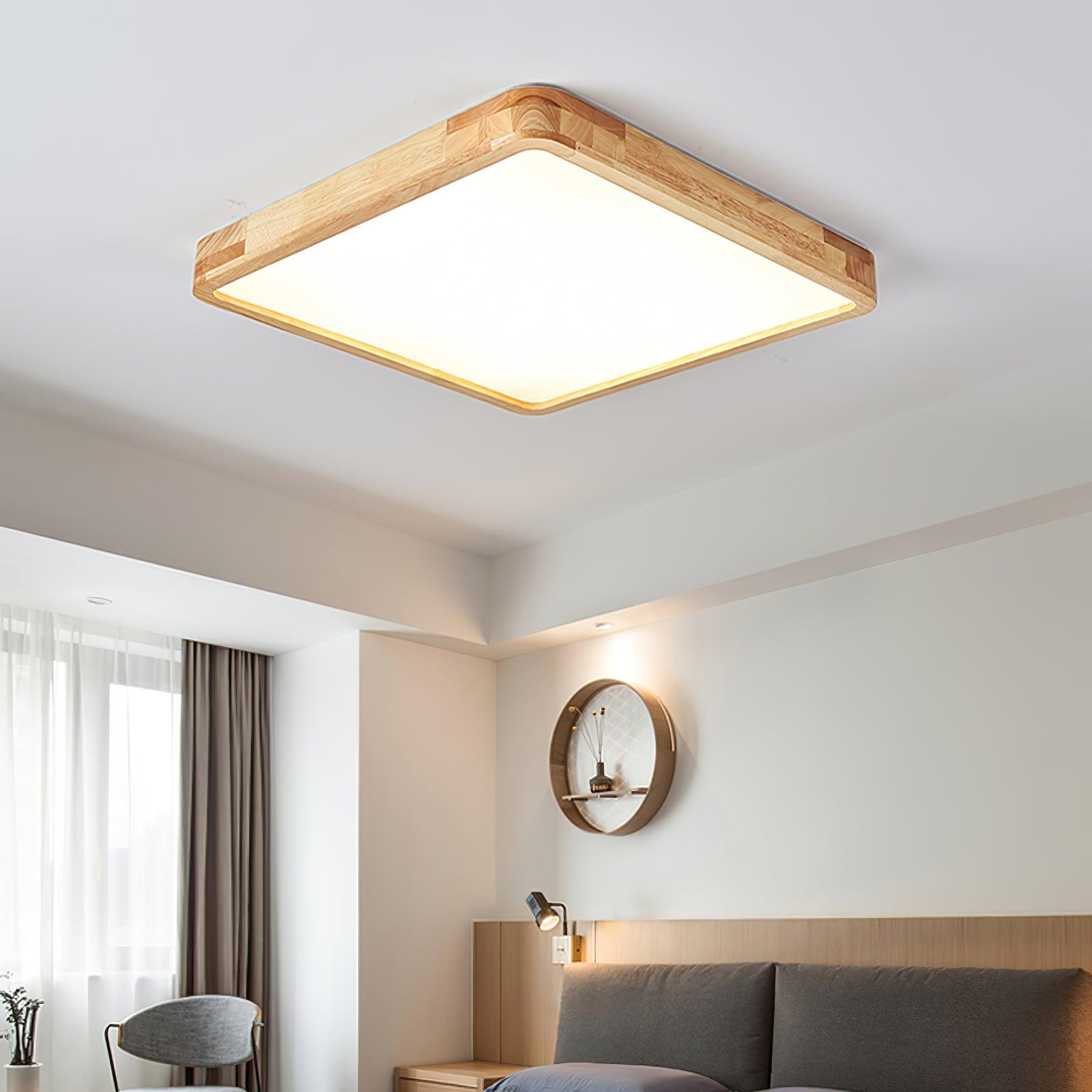 Deckenlampe | Geometrisches Design aus Holzoptik