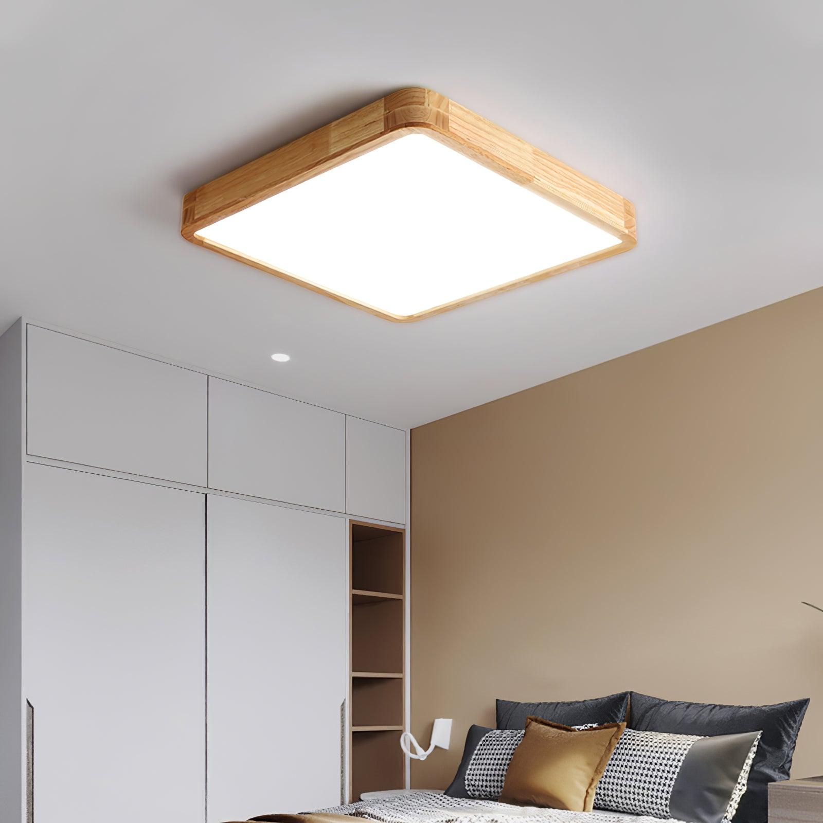 Deckenlampe | Geometrisches Design aus Holzoptik