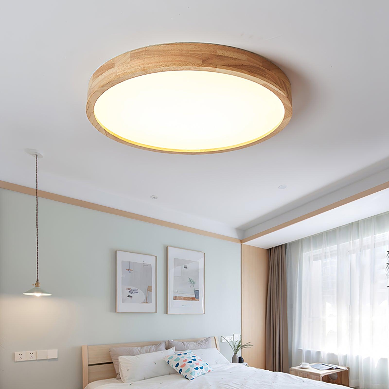 Deckenlampe | Geometrisches Design aus Holzoptik