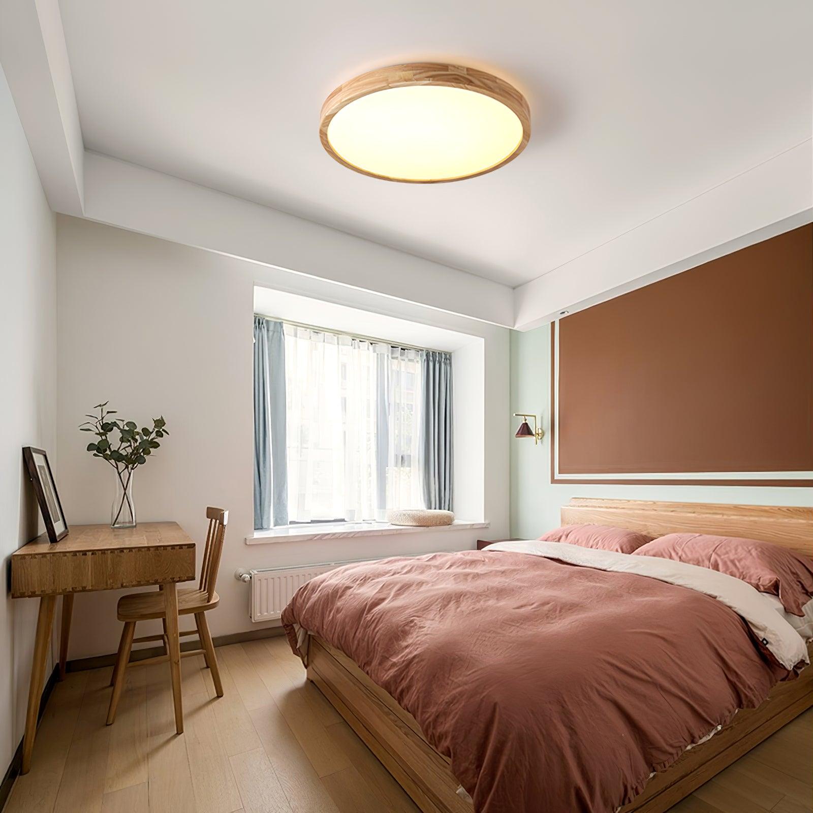 Deckenlampe | Geometrisches Design aus Holzoptik