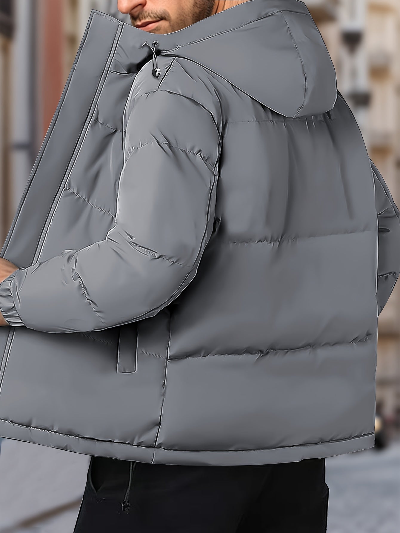 Herren Kapuzen-Reißverschluss-Winterjacke