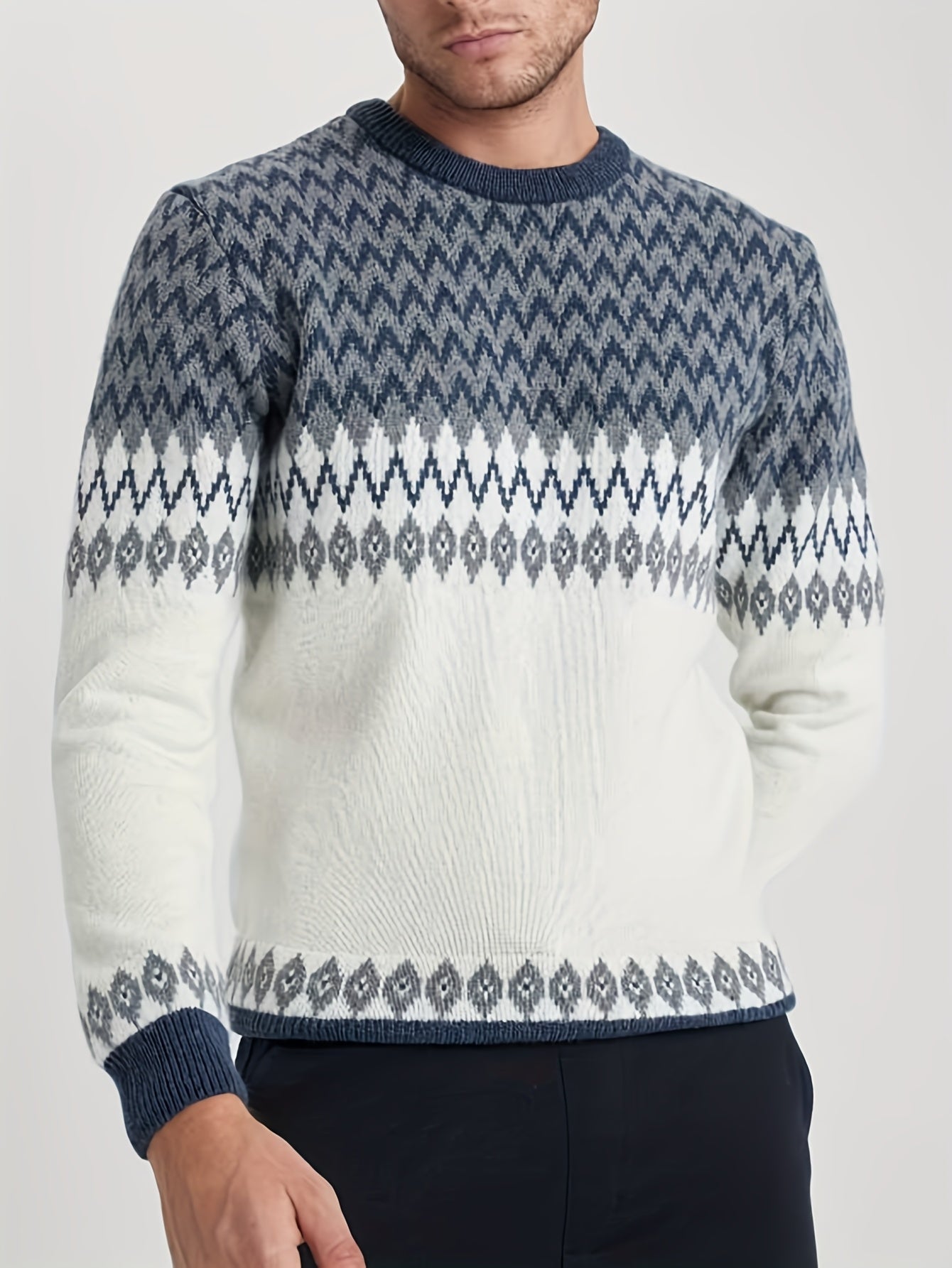 Herren Norweger-Pullover mit schmaler Passform