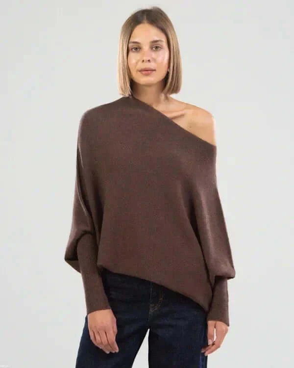 Damen Pullover | Asymmetrisches Drapé-Design