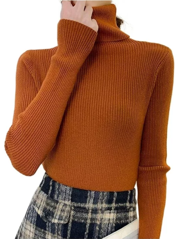 Damen Strickpullover mit Rollkragen | Langarm