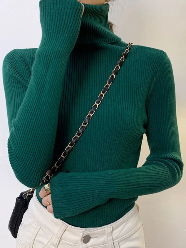 Damen Strickpullover mit Rollkragen | Langarm