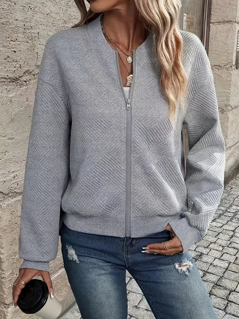 Damen Zip-Up Jacke | Strukturiert