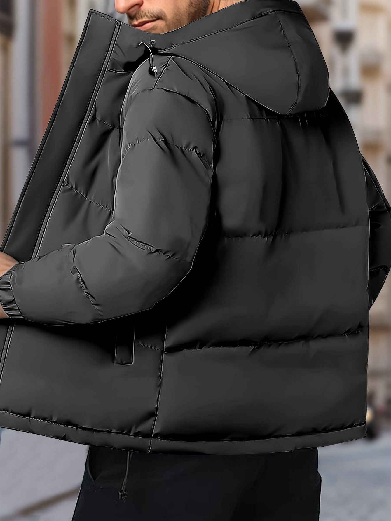 Herren Kapuzen-Reißverschluss-Winterjacke