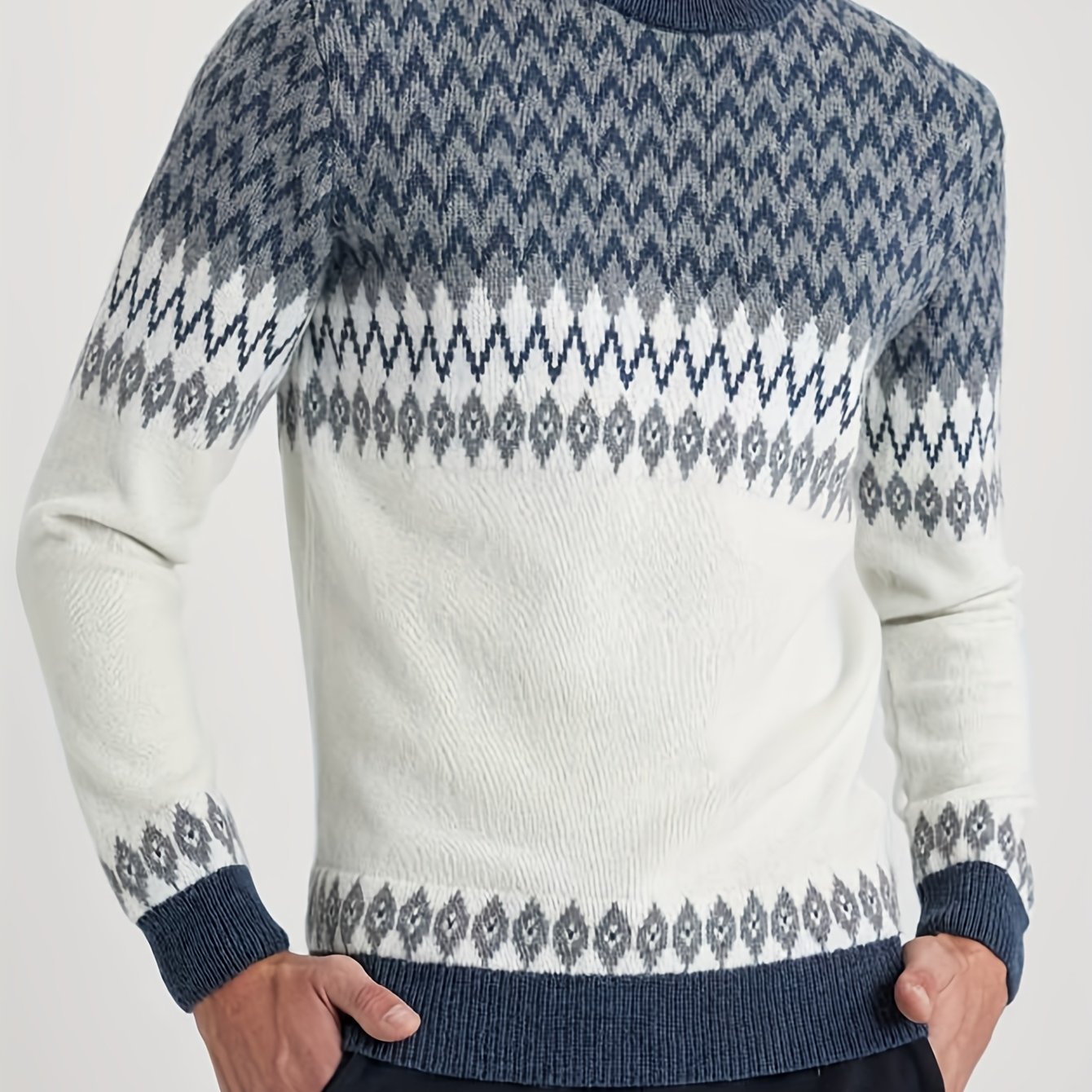 Herren Norweger-Pullover mit schmaler Passform
