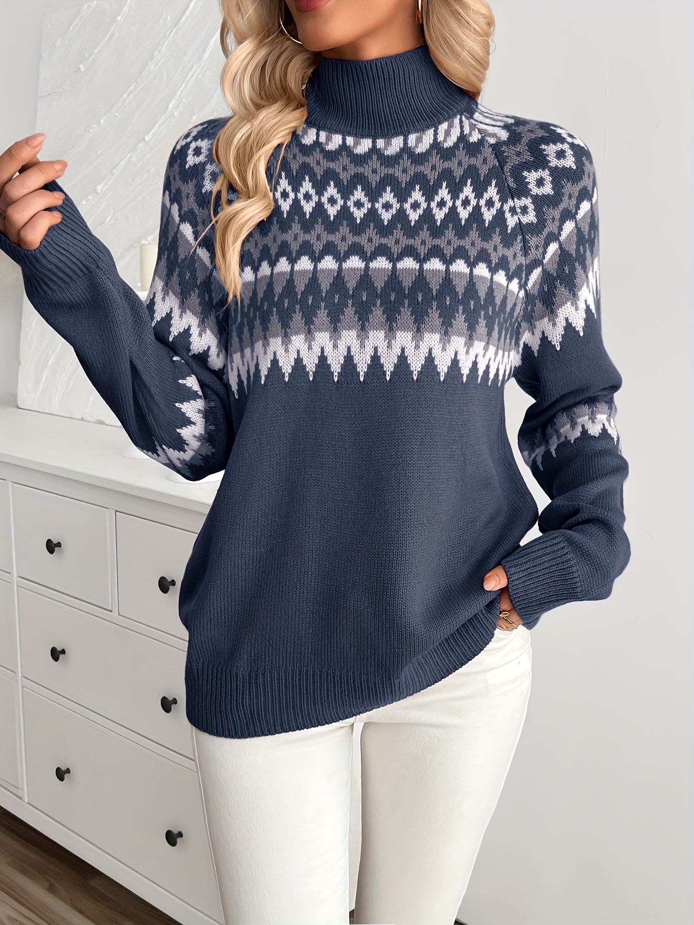 Damen Winter Norweger-Pullover