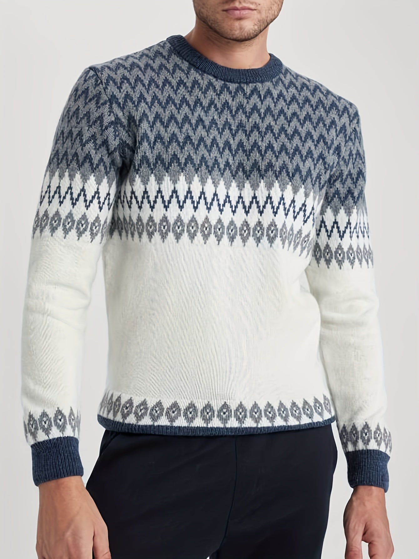 Herren Norweger-Pullover mit schmaler Passform