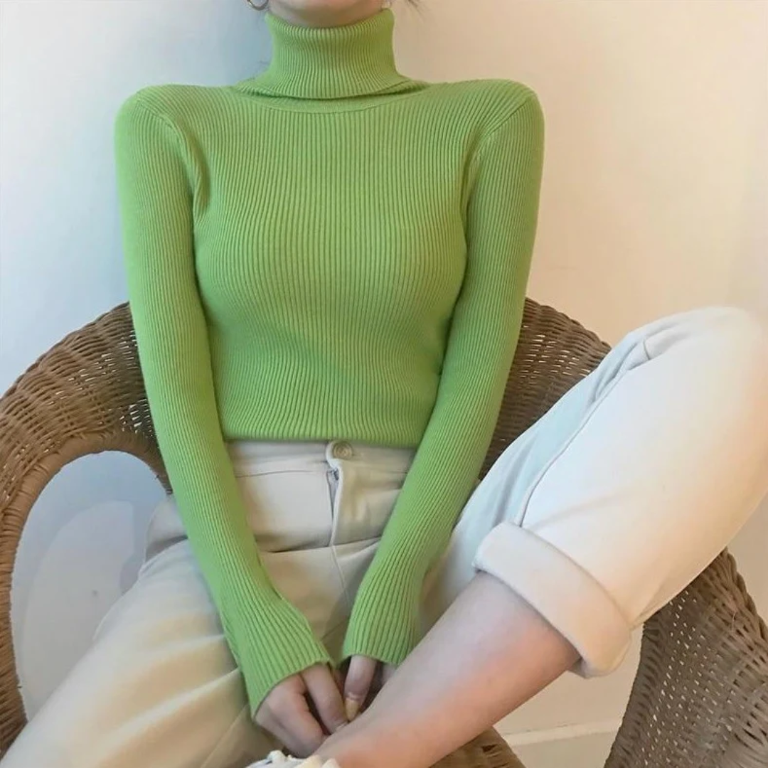 Damen Strickpullover mit Rollkragen | Langarm