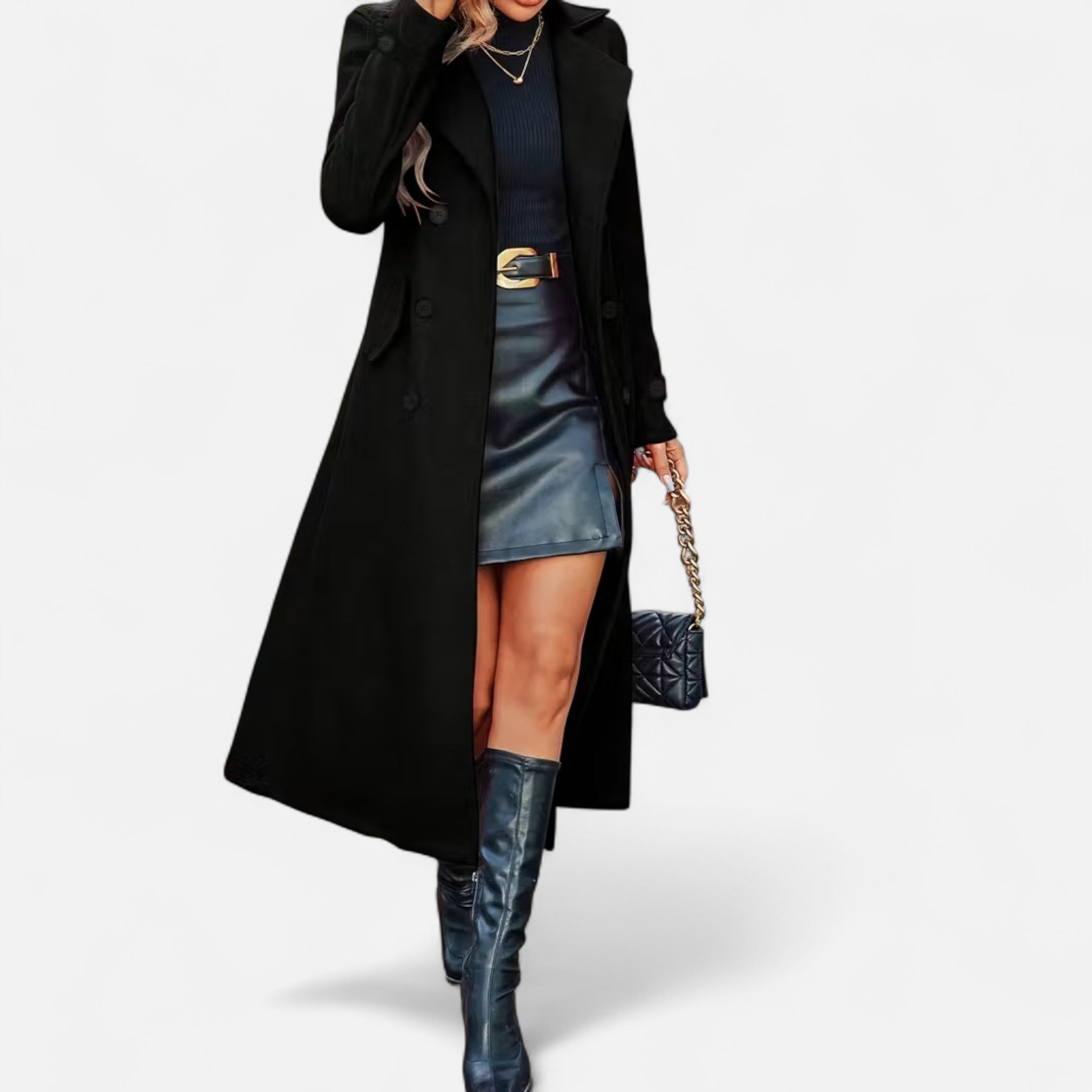 Damen Lang Mantel | Zweireihig