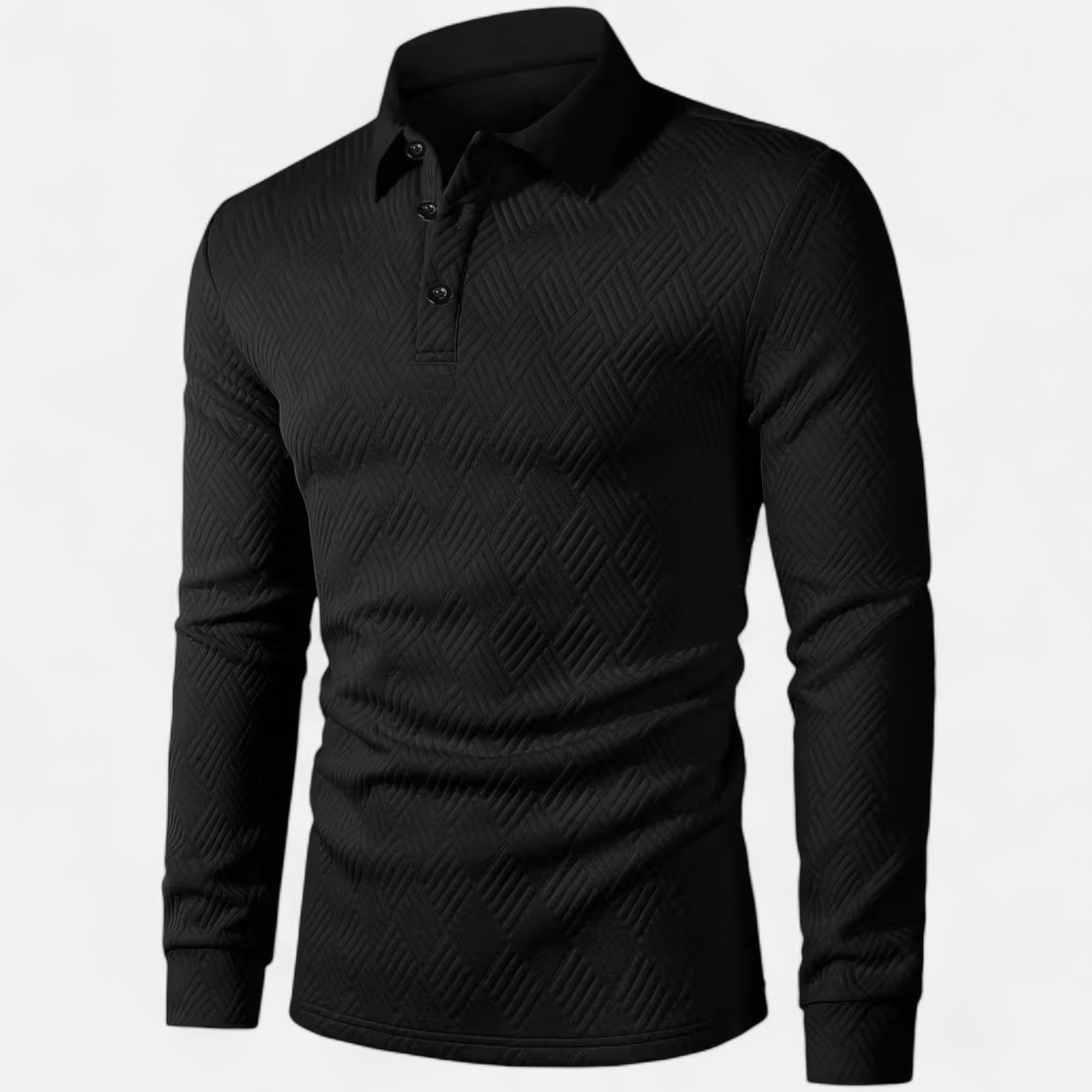Herren Langarm Poloshirt | Knopfleiste