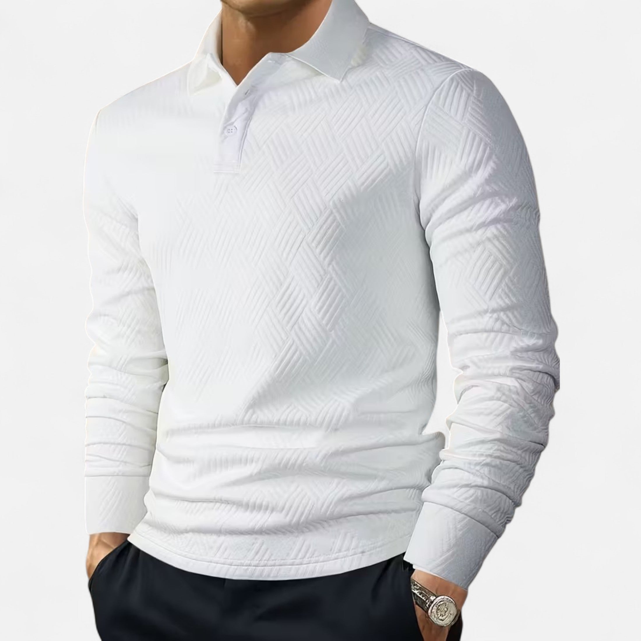 Herren Langarm Poloshirt | Knopfleiste
