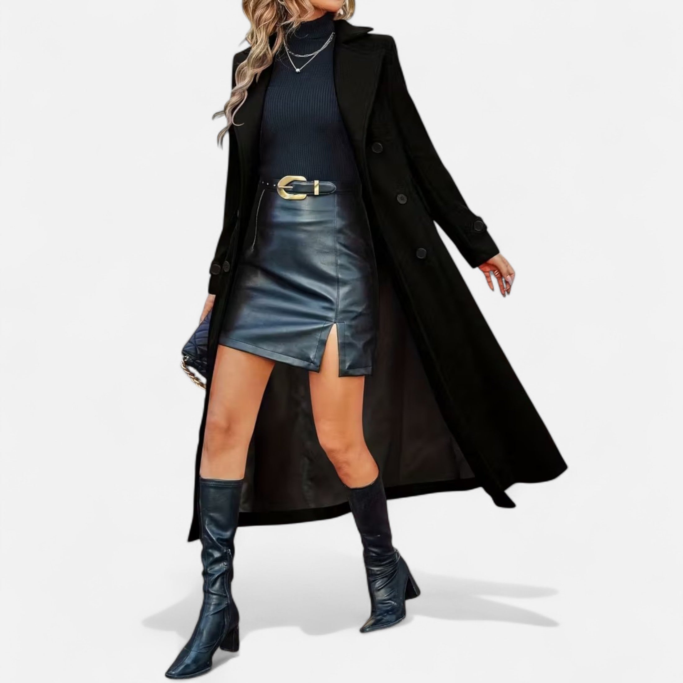 Damen Lang Mantel | Zweireihig