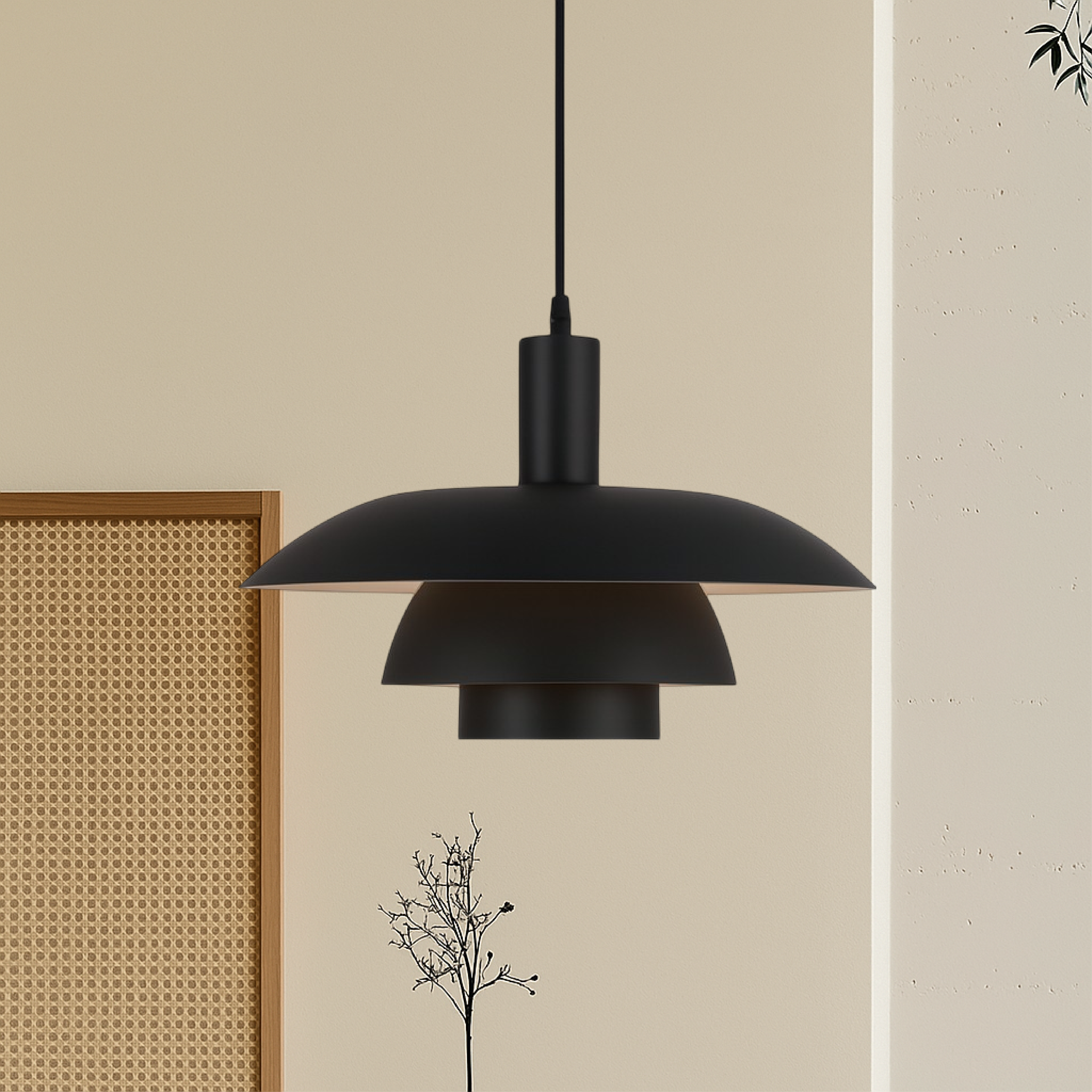 Deckenlampe mit rundem Schirm