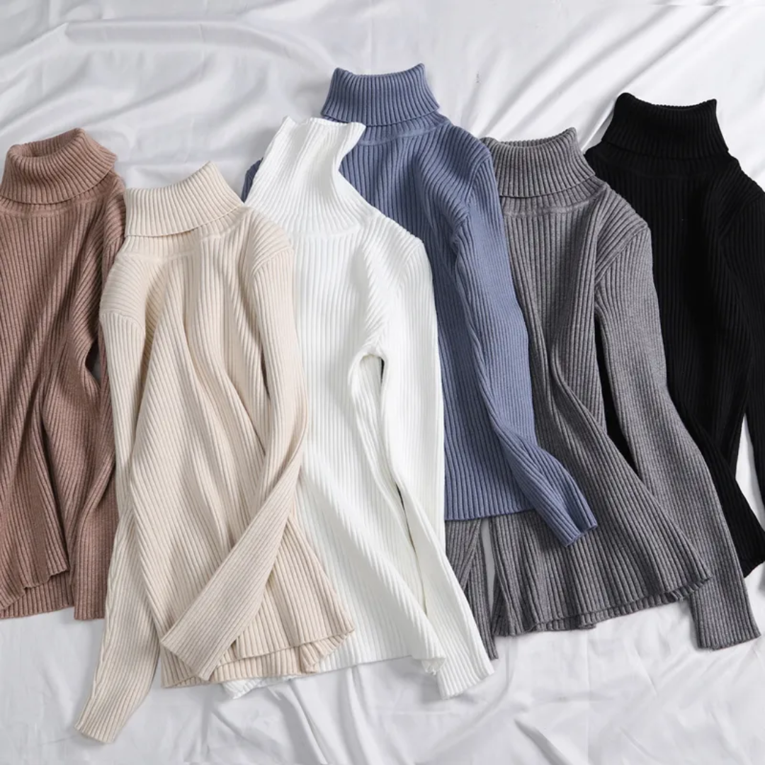 Damen Strickpullover mit Rollkragen | Langarm