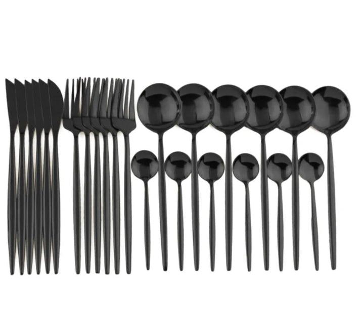 Schwarz Besteckset | Modern und zeitlos