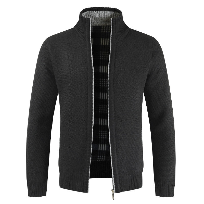 Herren Zip Strickjacke | Stehkragen