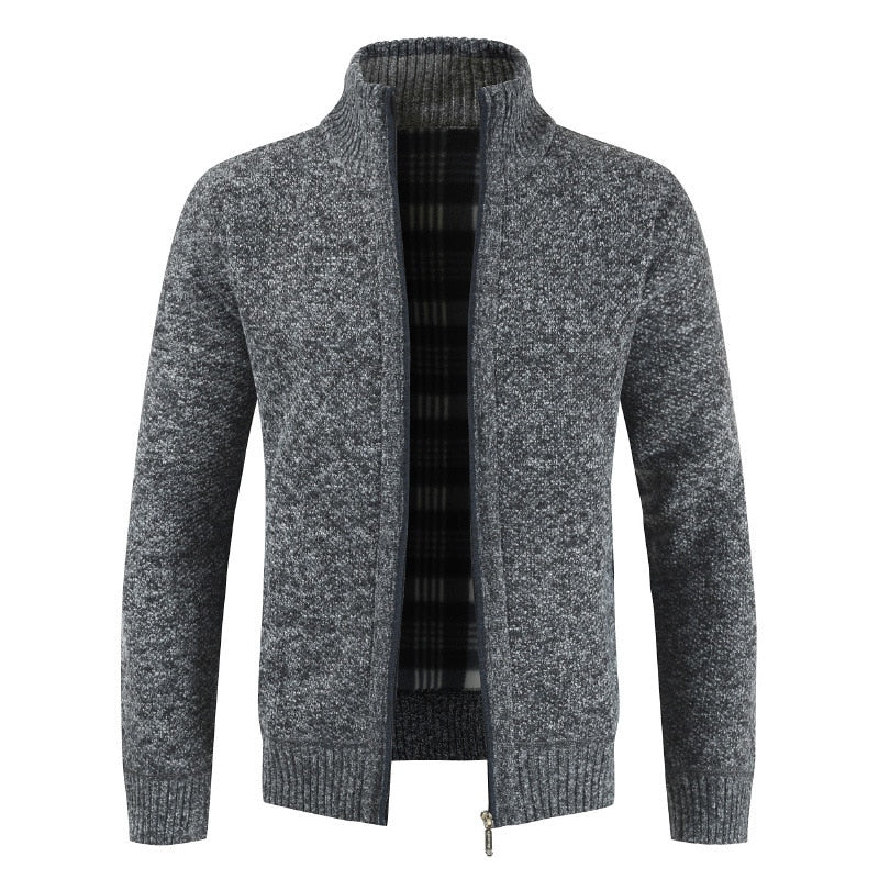 Herren Zip Strickjacke | Stehkragen