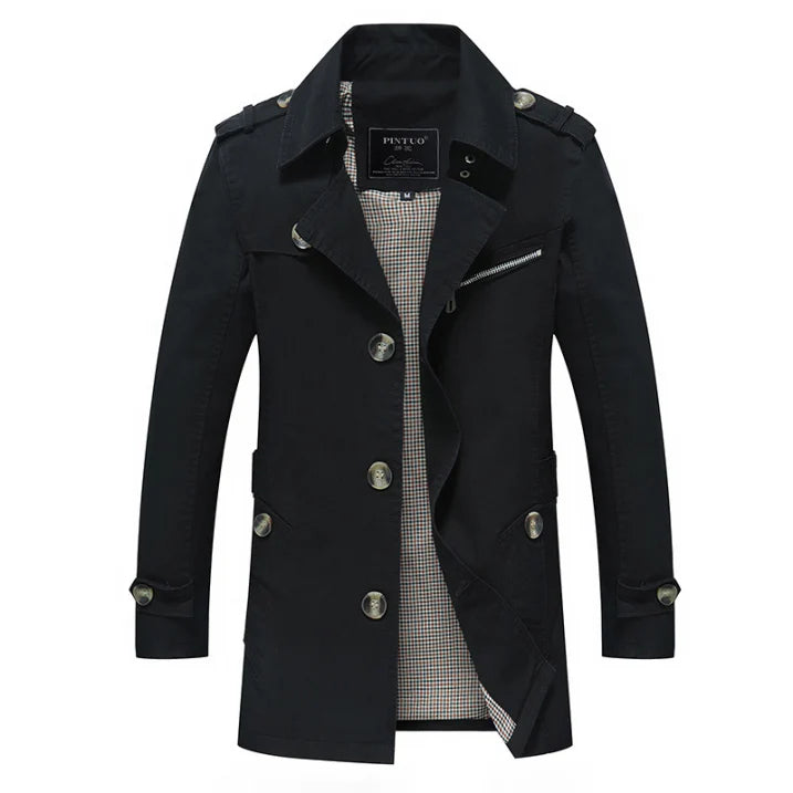 Herren Trenchcoat | Zweireihig Lang