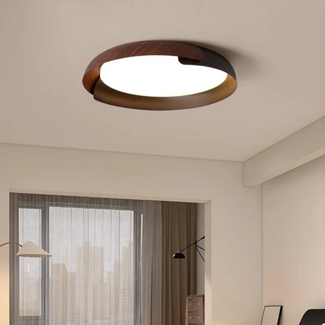 Esszimmerlampe im Holzoptik