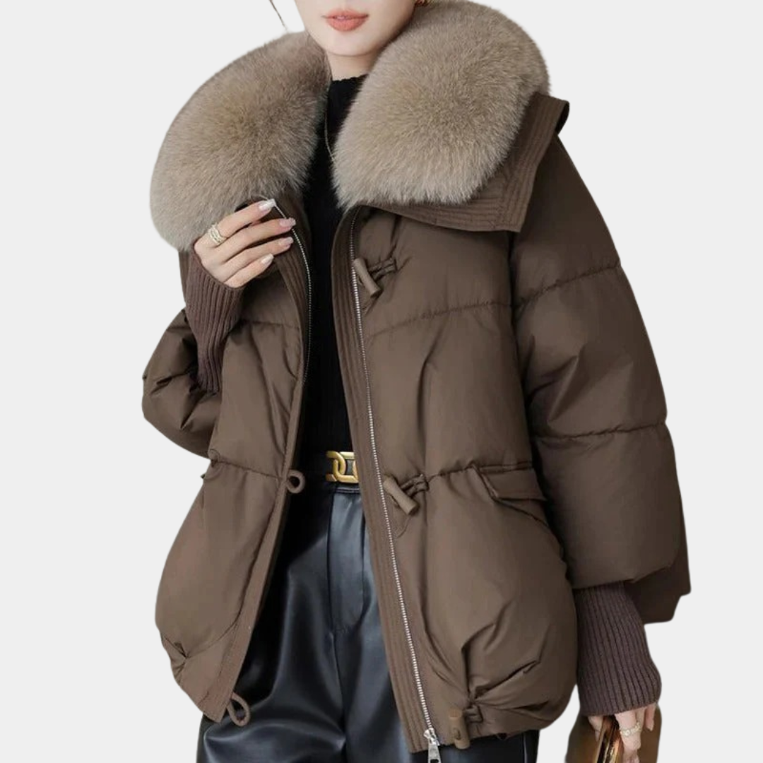 Damen Kurzparka mit Wattierung | Mit Kragen
