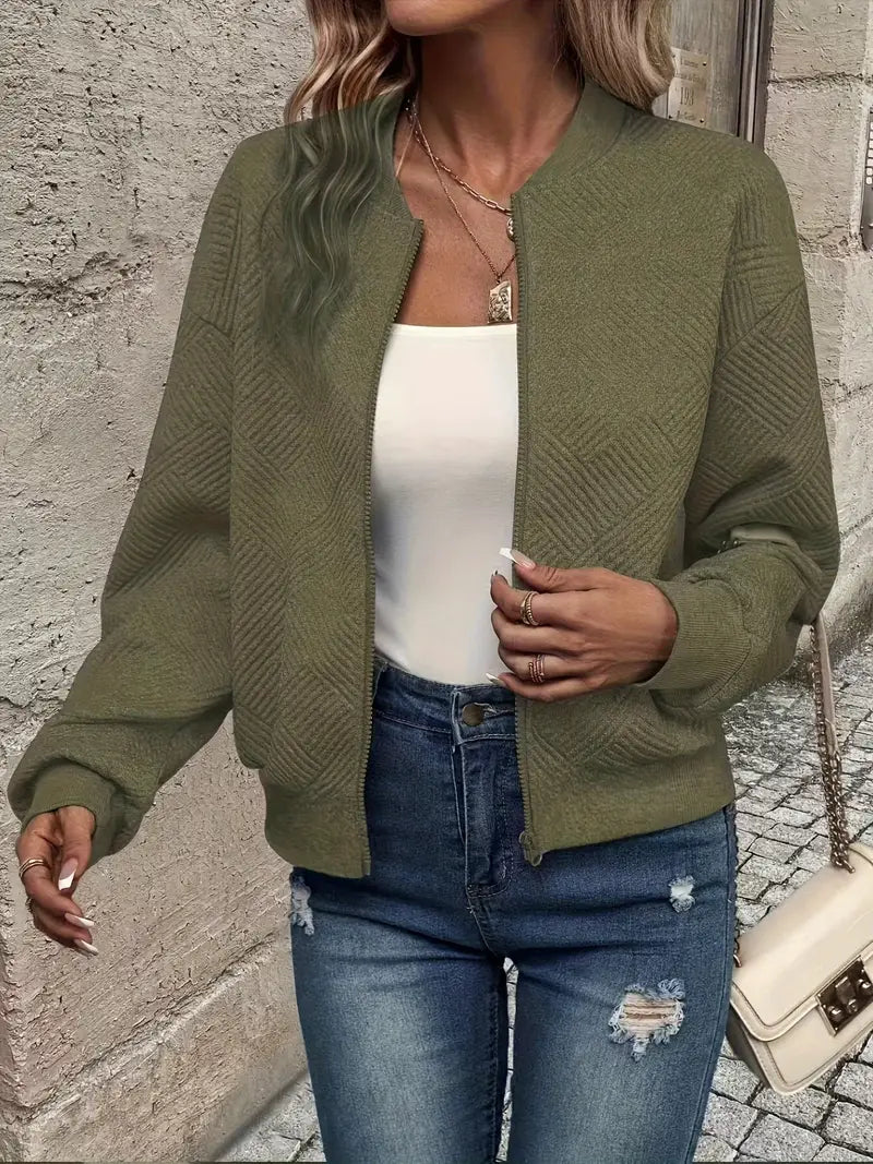 Damen Zip-Up Jacke | Strukturiert