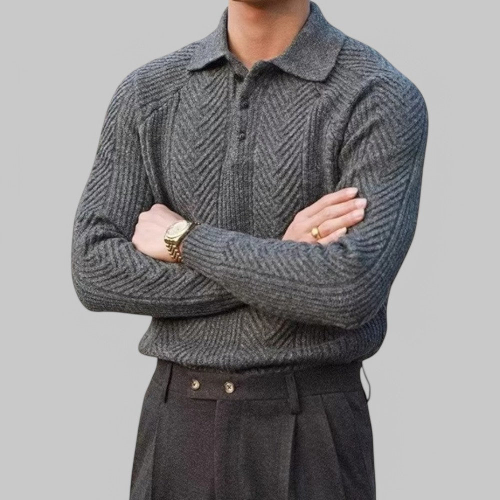 Herren Polo Strickpullover | Winter