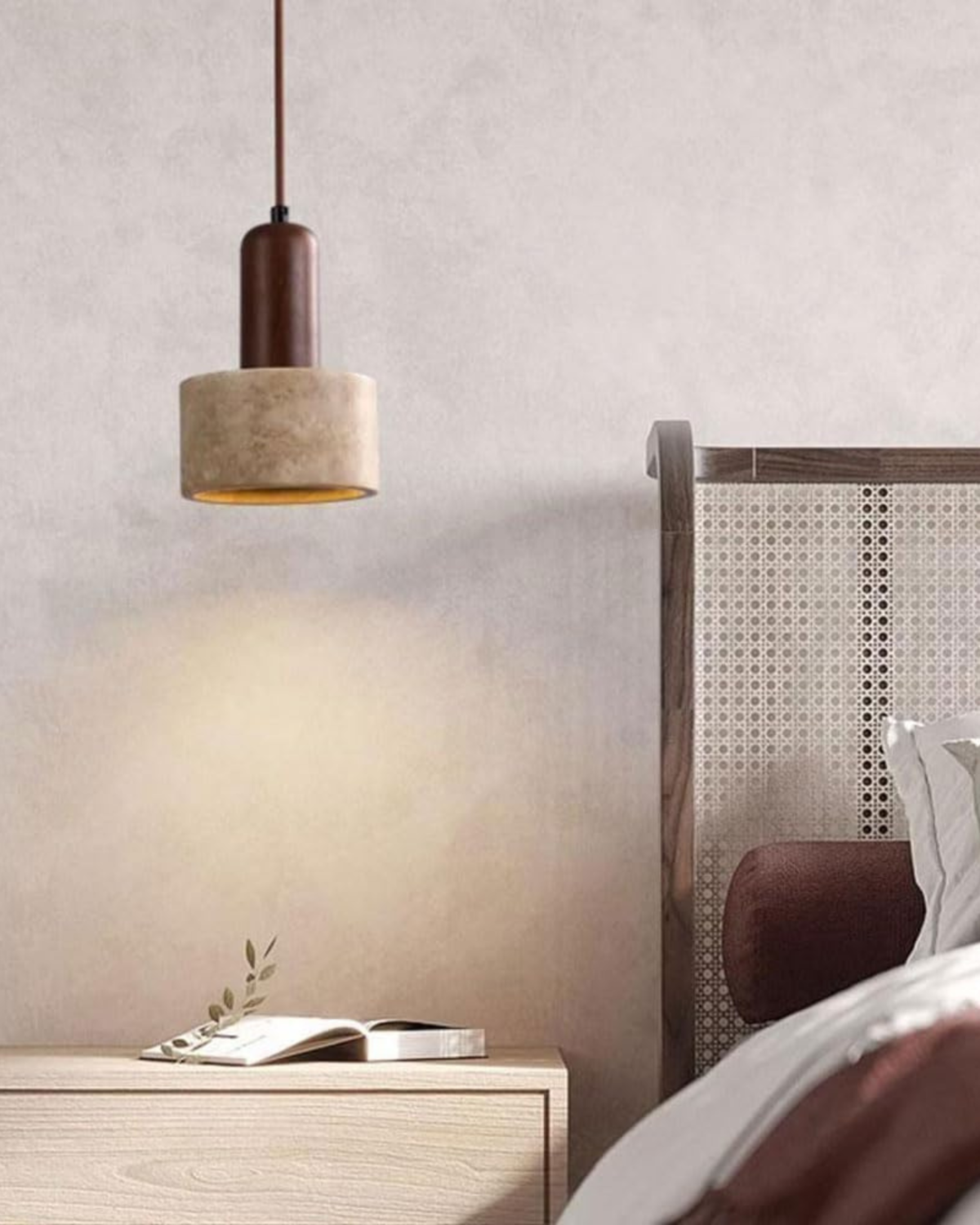 Beige Hängelampe | Wohnzimmer