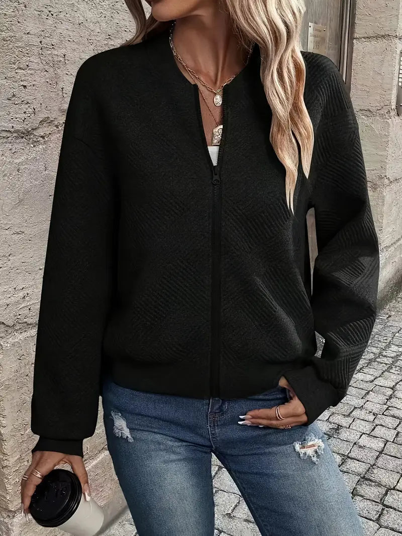 Damen Zip-Up Jacke | Strukturiert