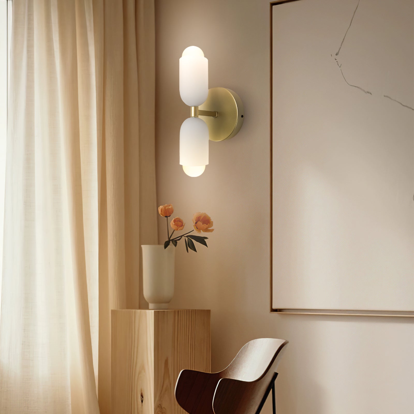 Wandleuchte für Wohnzimmer | Doppelkopf