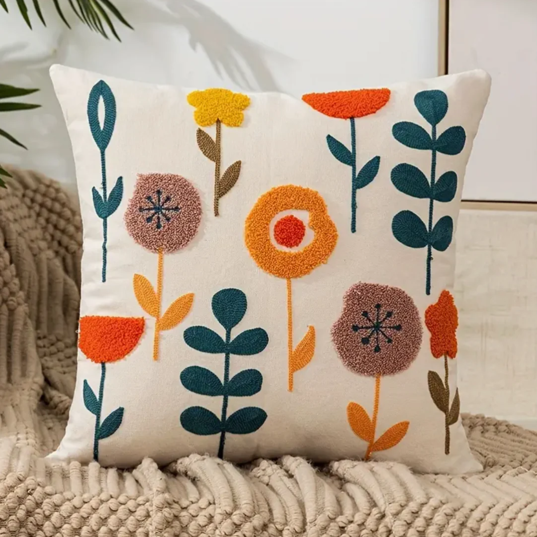 Dekokissen mit Blumenmuster | Weich, waschbar & dekorativ für Sofa & Sessel
