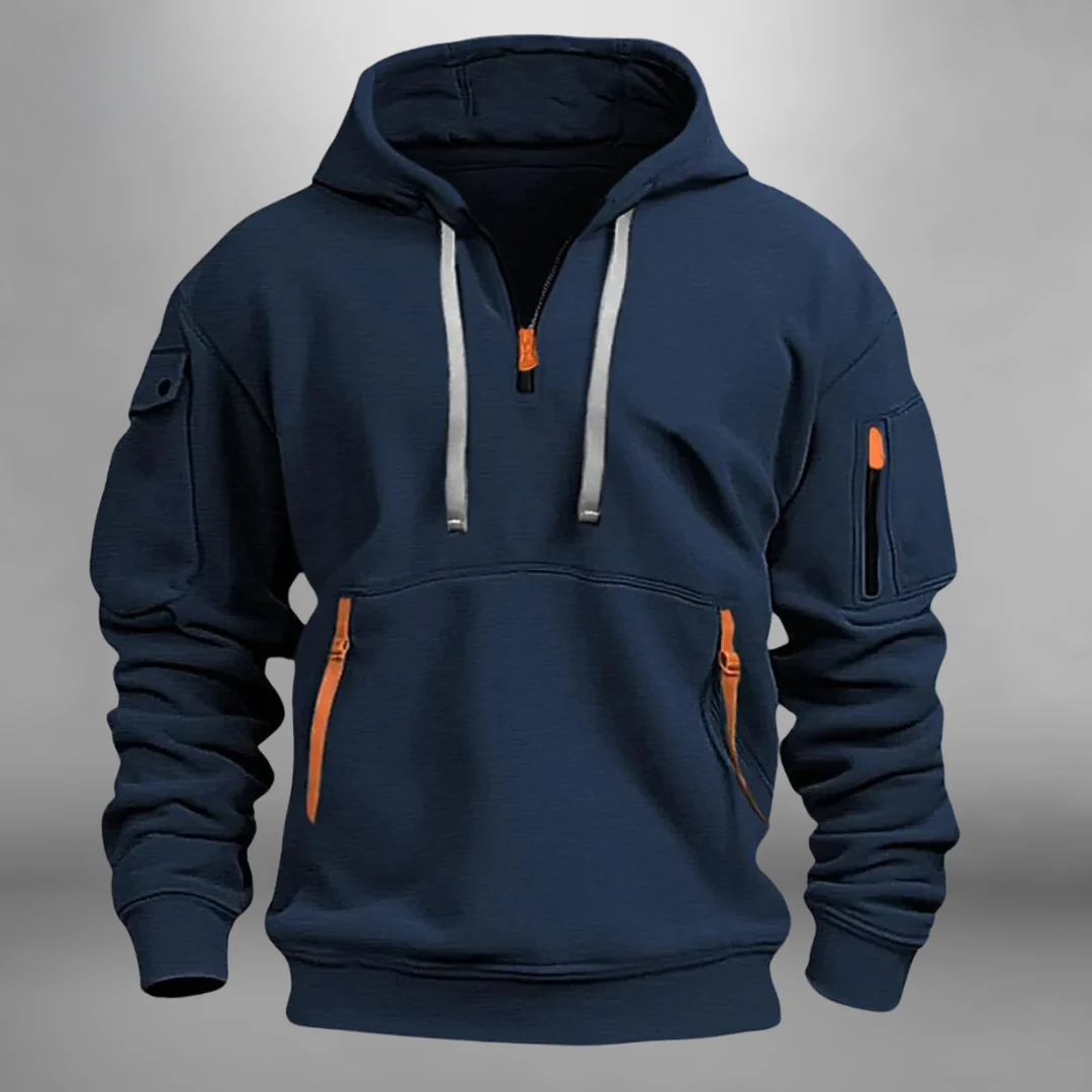 Herren Half-Zip Hoodie | Mit mehreren Taschen