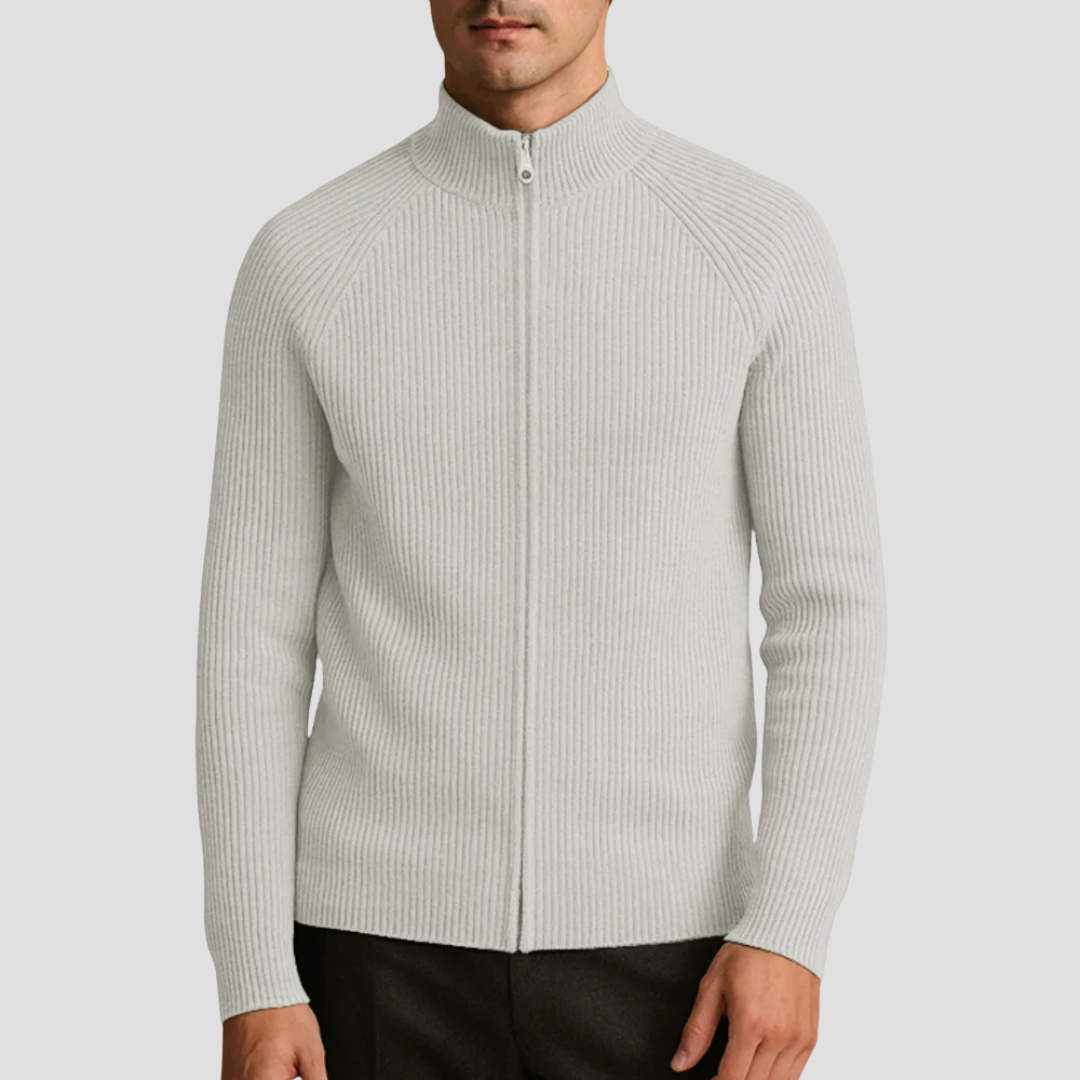 Herren Strickjacke mit Reißverschluss | Stehkragen