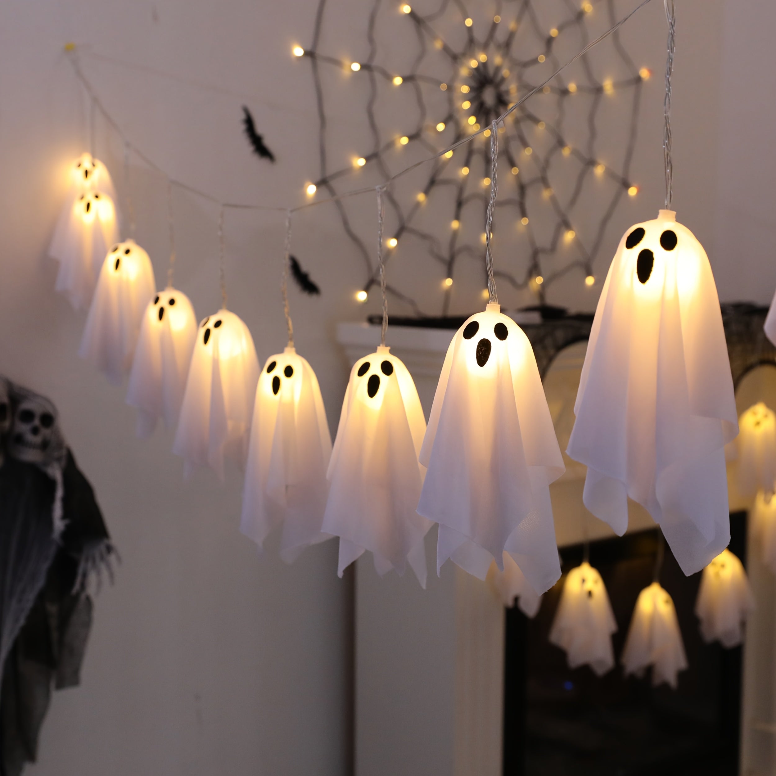 Halloween Geisterlichterkette | 10-teiliges Set