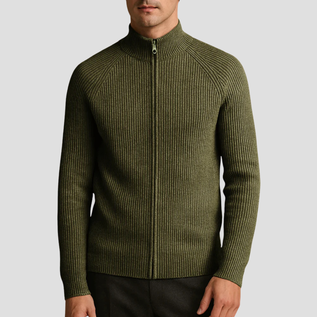 Herren Strickjacke mit Reißverschluss | Stehkragen