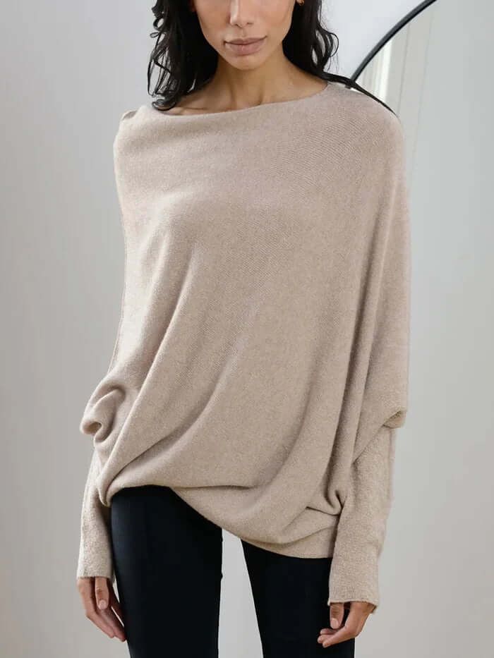 Damen Pullover | Asymmetrisches Drapé-Design